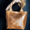 Elegante & Handtasche Shopper Umhängetasche aus Leder Damen im Vintage Beige Braun