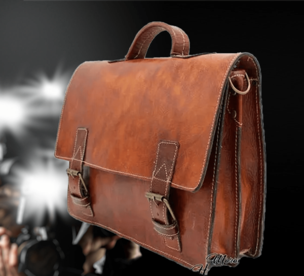 Männer Business Umhängetasche, Ledertasche im Vintage Look ist handgefertigt aus hochwertigem Ziegenleder