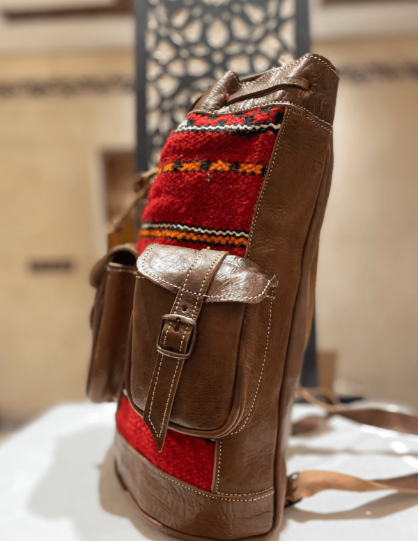 Wunderschöner Boho Leder Kilim Rucksack