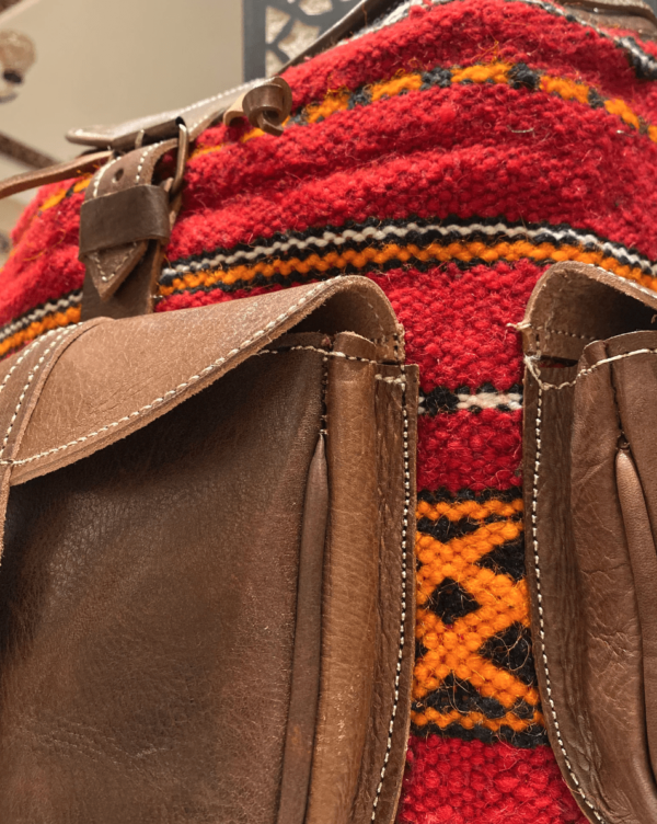 Wunderschöner Boho Leder Kilim Rucksack