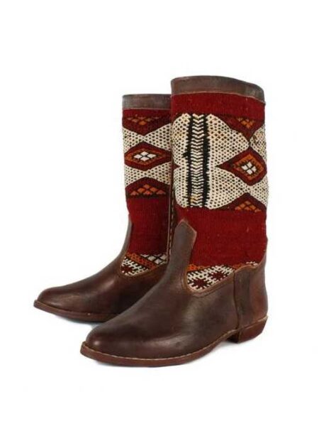 Handmade Berber Kilim Stiefel Braun