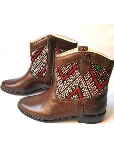 Handmade Berber Kilim Stiefel Braun