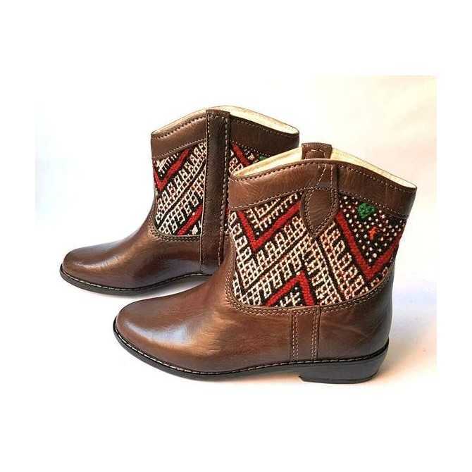 Handmade Berber Kilim Stiefel Braun