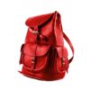 Rucksack aus rot braunem Echt Leder City Rucksack