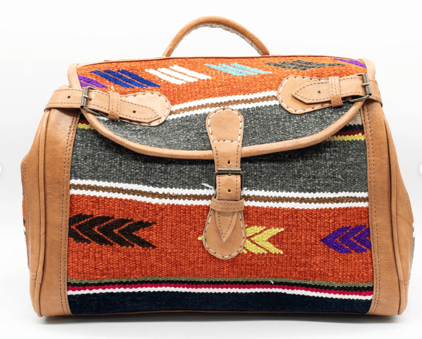 Kilim Leder Weekender Reisetasche