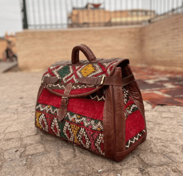 Kilim Weekender Reisetasche Leder Herrentasche Große Tasche