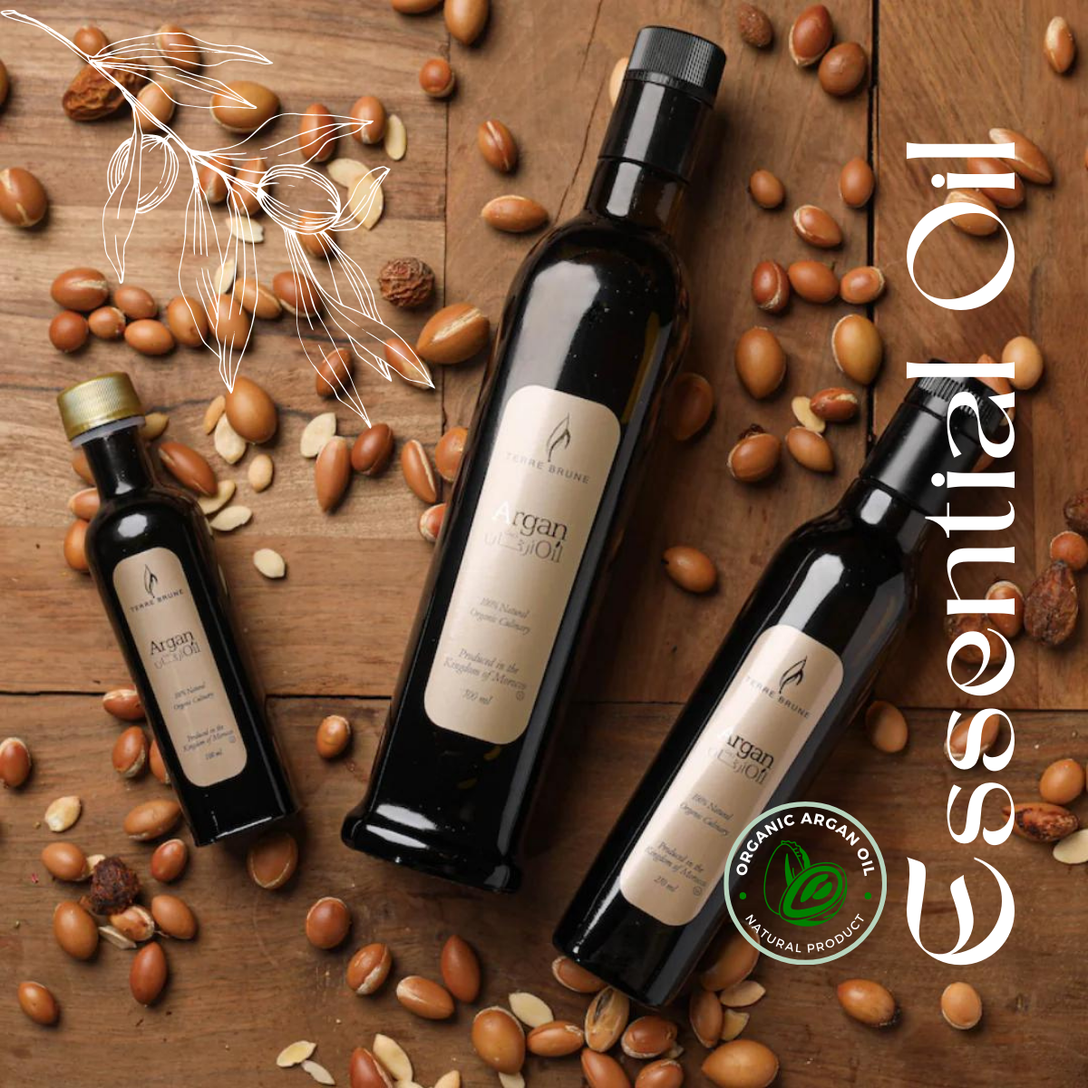 Bio Argan Speise Öl 1 Liter 100% Bio