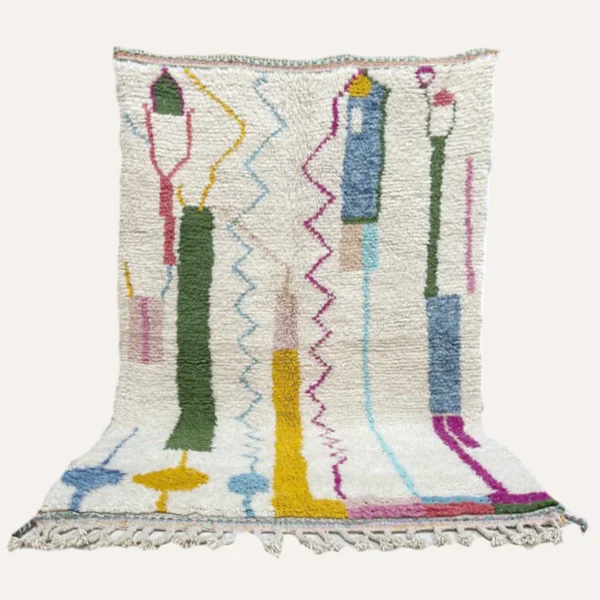 Azilal Teppich Bunter Teppich Marokko Schurwolle