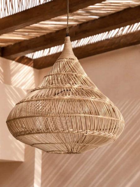 Rattan-Hängelampenschirm Drop, in verschiedenen Größen