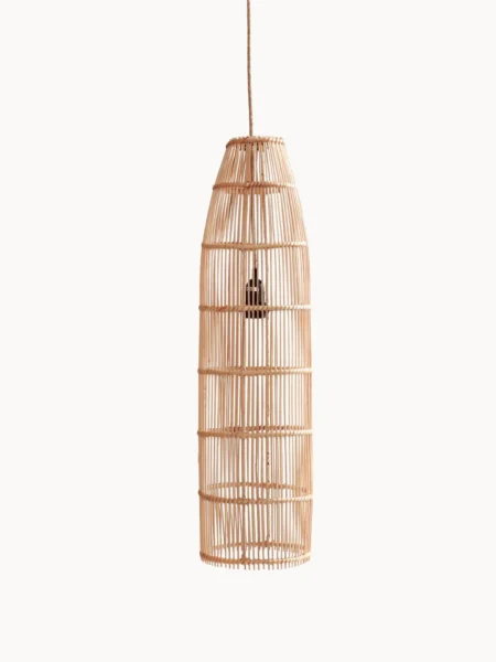 Flores Hängelampe, Rattan Lampe Boho, natürliche Hängelampe