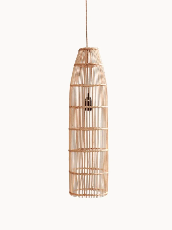 Flores Hängelampe, Rattan Lampe Boho, natürliche Hängelampe